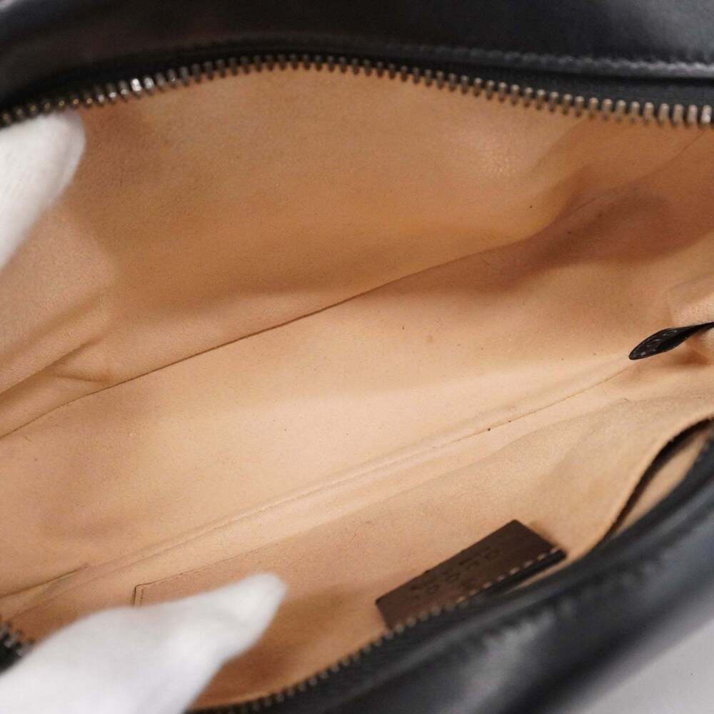 GUCCI Black Leather GG Marmont Shoulder Bag - Picture 4 of 13